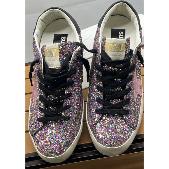 Golden Goose Super-Star Low Top Multi color Limited Edition Size 40 US 10 - Picture 9 of 16